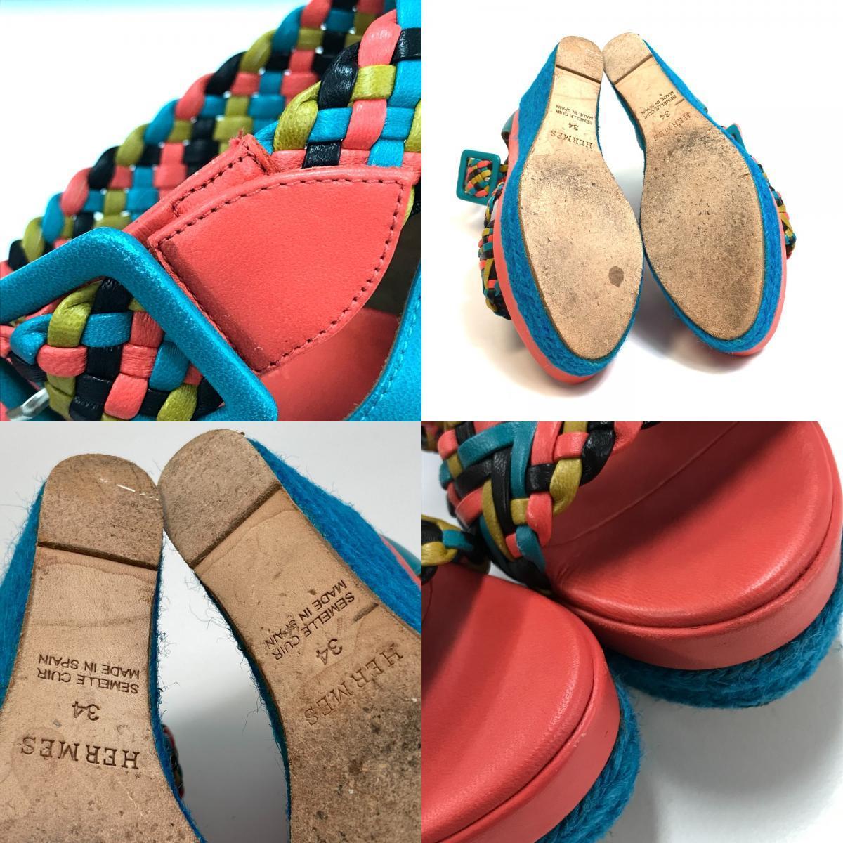 HERMES Hermes Innes thickness bottom sandals leather multicolor lady's [ used ]