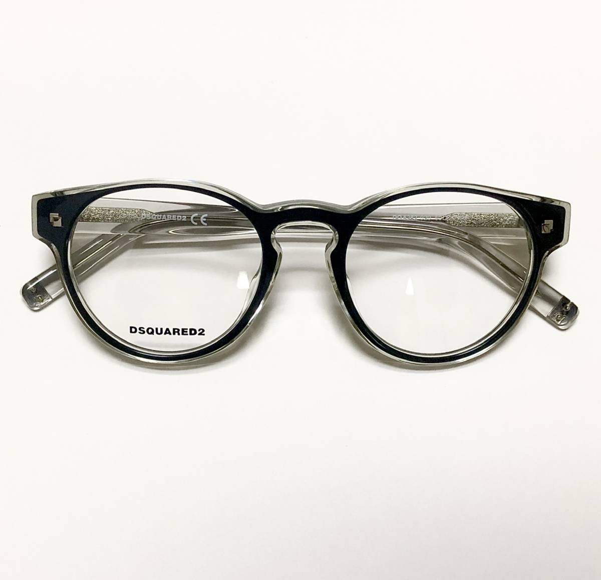 DSQUARED2 ディースクエアード メガネ 黒 透明 純正ケースとクロス付 カナダブランド | 正規新品・未使用 | キーホール型