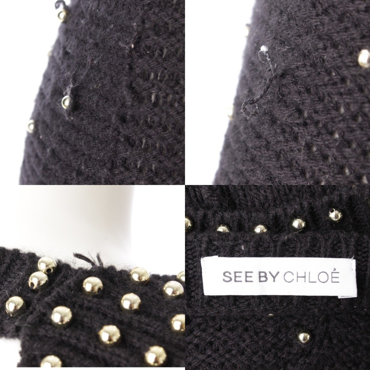 [ See by Chloe ]SEE BY CHLOE бисер вязаный One-piece черный 38 [ б/у ][ стандартный товар гарантия ]42594