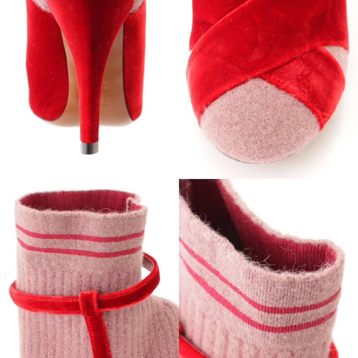 FENDI ROCKOKO ロココ ベルベットストラップ ソックスブーツ ピ フェンディ】Fendi ROCKOKO ロココ ベルベットストラップ