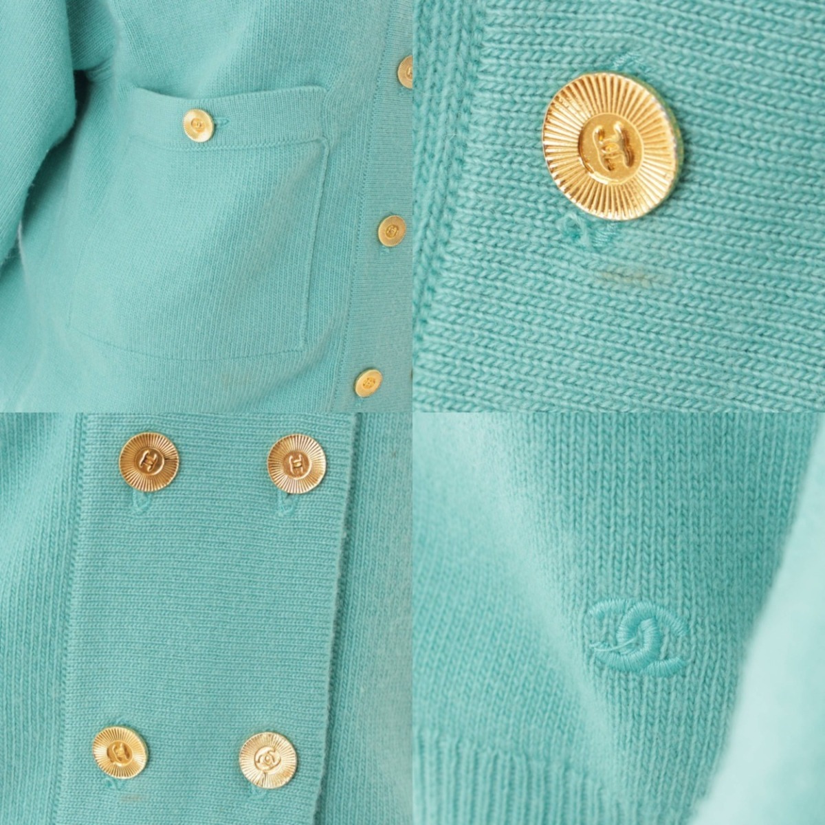 シャネル】Chanel カシミヤ ココマークボタン ニット セットアップ