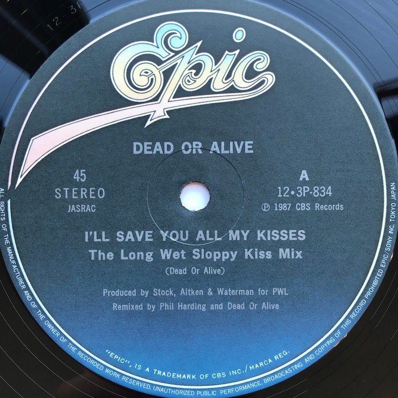 LP / DEAD OR ALIVE / I'll Save You All My Kisses 45回転 12inch 帯・ライナー付き EPIC 国内盤 12・3P-834 0722_画像4