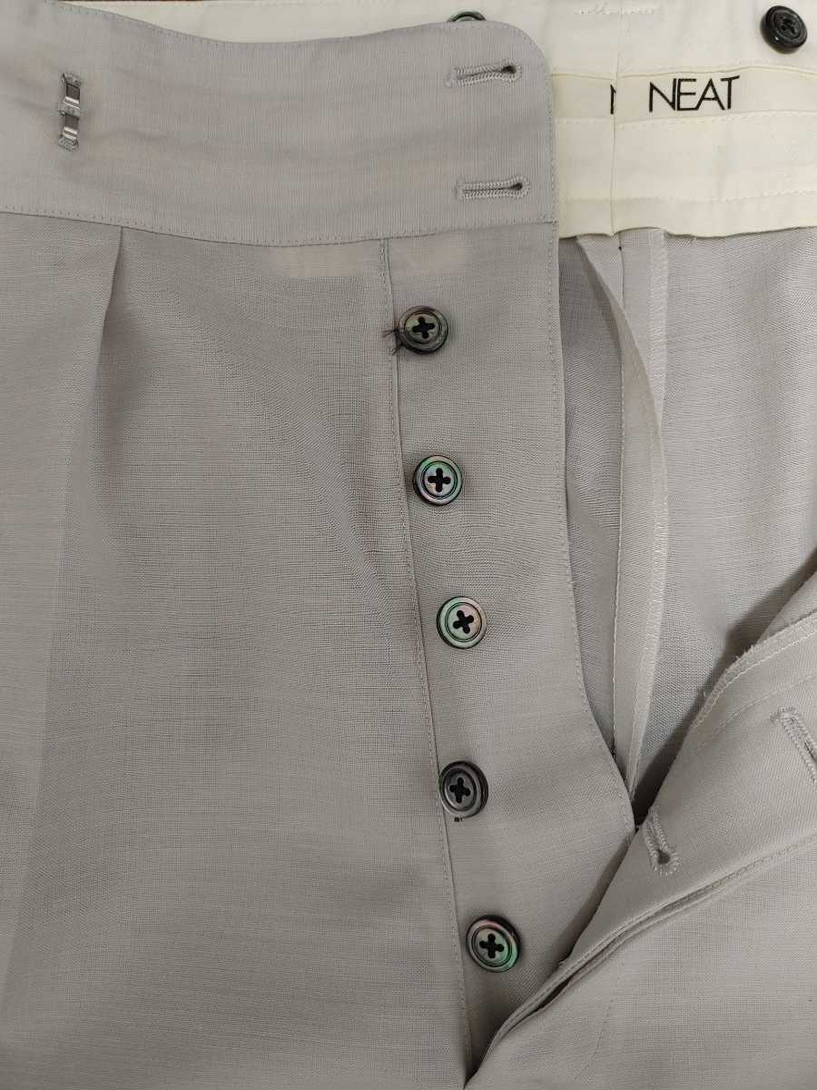 美品 NEAT ベルトレス パンツ L 48 ワイドパンツ ニート BELTLESS