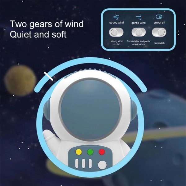 [4 piece set ]USB Mini fan astronaut with strap Mini electric fan mobile electric fan small size rechargeable desk electric fan lovely compact dressing up mobile 