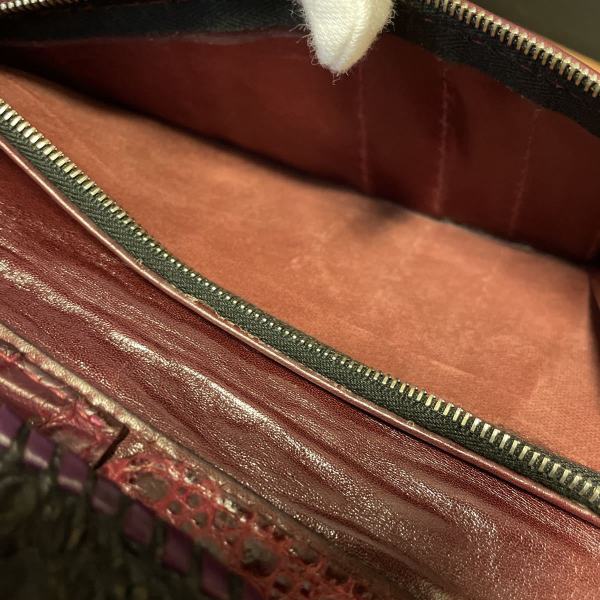 【未使用】超希少 サイン入り 本物 Van Amburg Leathers ヴァンアンバーグ レザーズ クロコダイル アリゲーター ロングウォレット 長財布