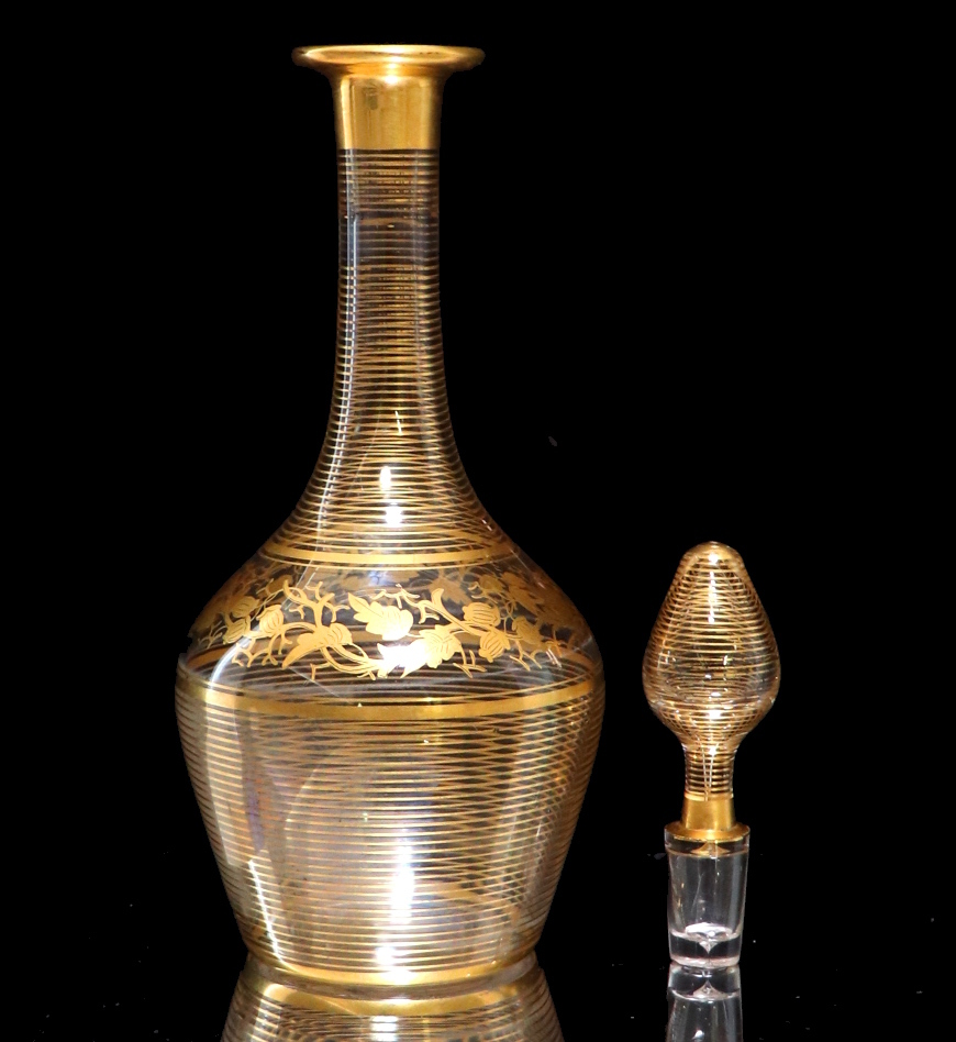 オールド・バカラ (BACCARAT) 1900年頃 金彩デカンタ デキャンタ カラフェ カラフ ゴールド アンティーク 春海商店 アールヌーヴォー_画像3