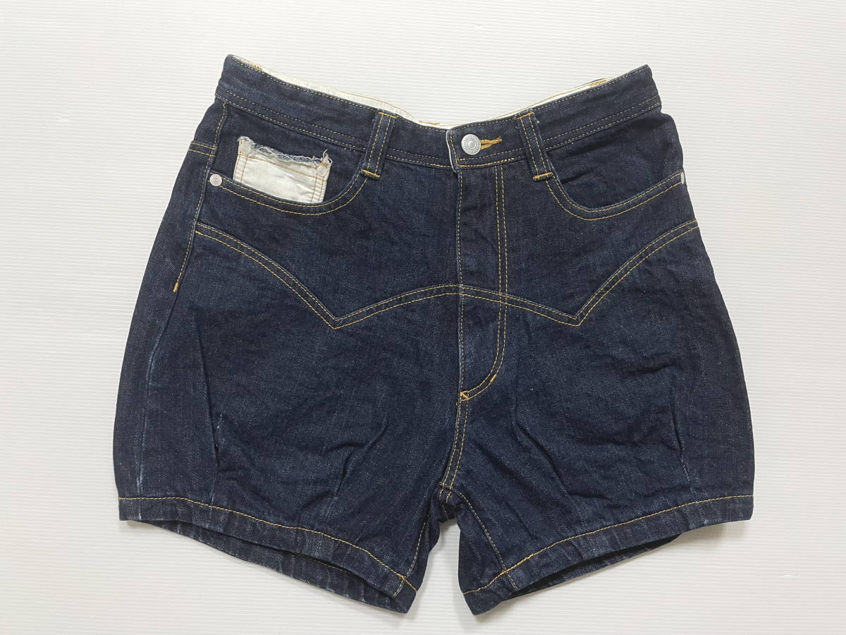  Sunao Kuwahara sunaokuwahara short pants lady's Denim indigo damage processing stone .4258