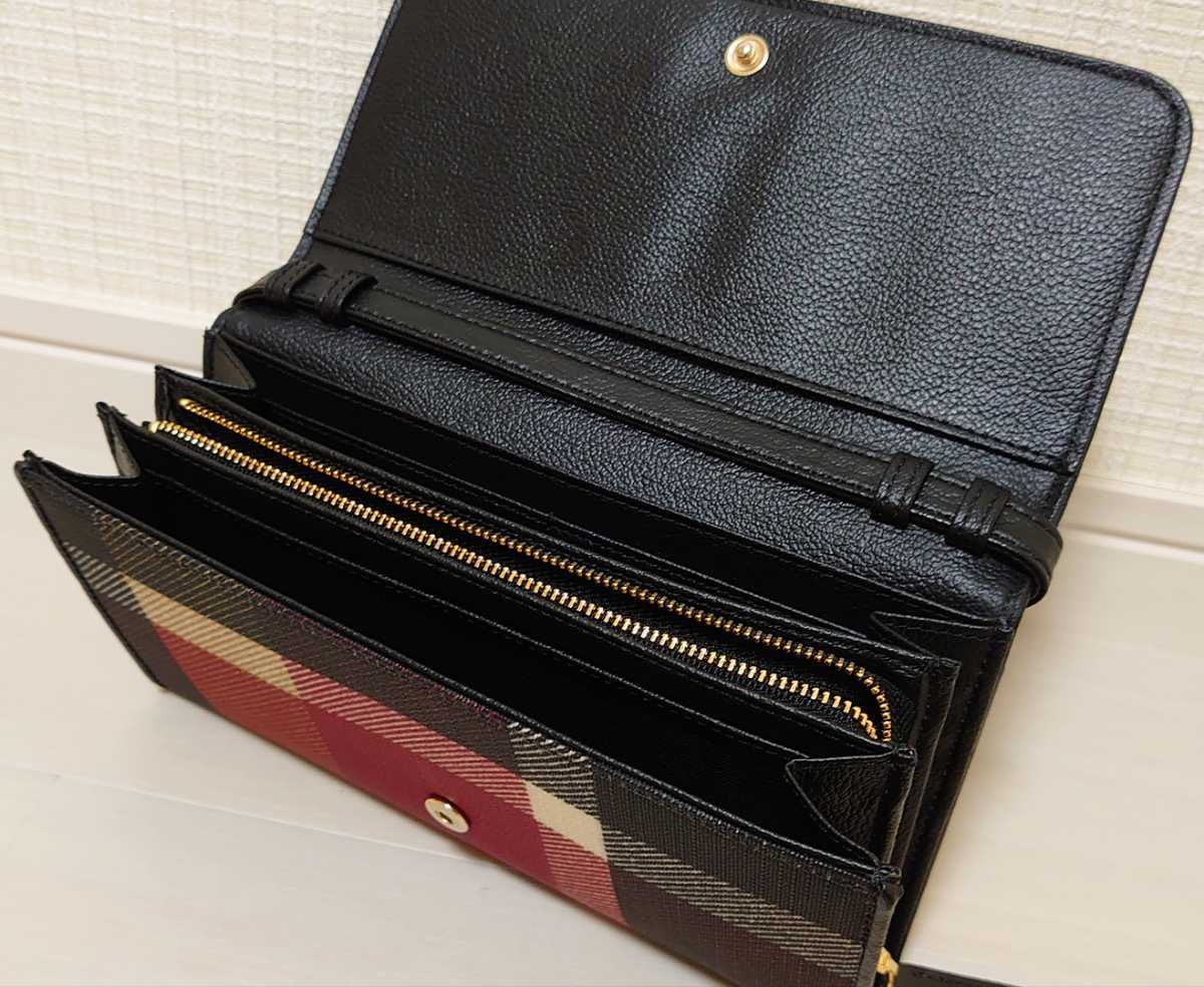 未使用☆定価21,780円 ブルーレーベルクレストブリッジ☆クレストブリッジチェックPVCバッグウォレット☆ショルダー財布 バーバリー