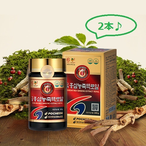 2本セット！6年根高麗紅参濃縮エキスロイヤル240g 高麗人参エキス 高麗人参効能 紅参エキス 抱川人参営農組合 サポニン ジンセノサイド_画像1