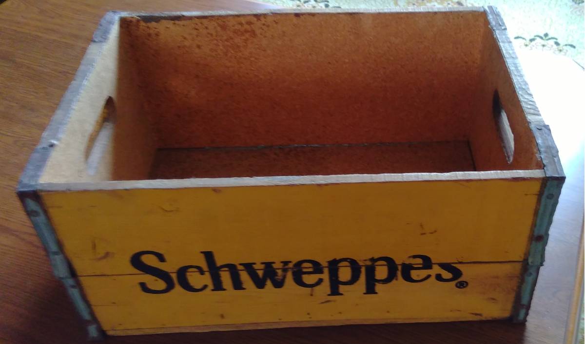 1980'S シュウェップス 木箱 木製 ボトルケース Schweppes