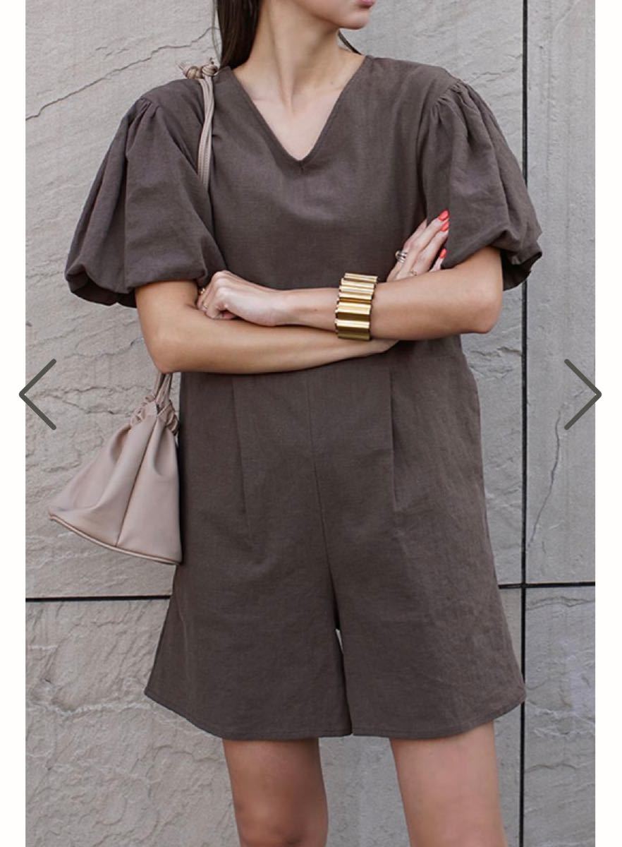 room306 CONTEMPORARY Balloon Sleeve Linen Rompers | oartspace.com