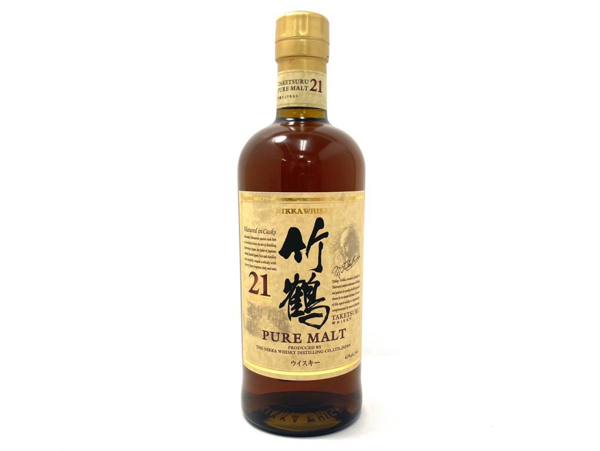 □(3)【未開栓】NIKKA/ニッカ 竹鶴 21年 ピュアモルト 700ml 43