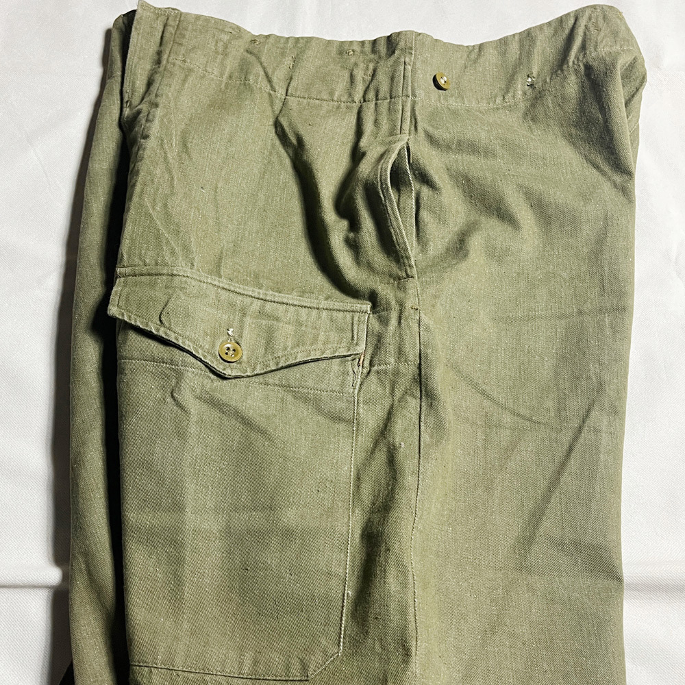 貴重! 50's イギリス軍 グリーンデニム オーバーパンツ BRITISH ARMY GREEN DENIM OVER PANTS 英国 ブリティッシュアーミー レア サイズ 8_画像7