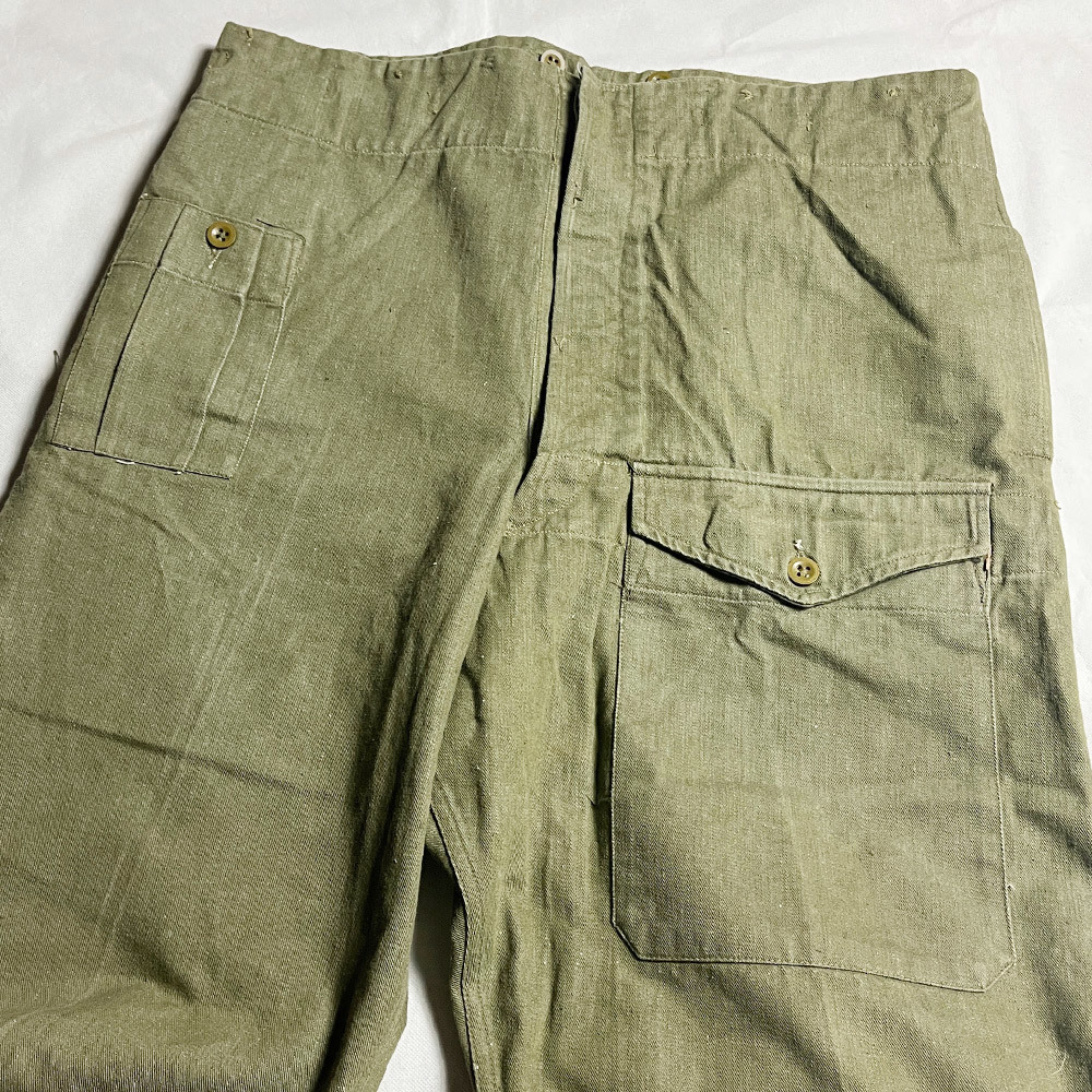 貴重! 50's イギリス軍 グリーンデニム オーバーパンツ BRITISH ARMY GREEN DENIM OVER PANTS 英国 ブリティッシュアーミー レア サイズ 8_画像2