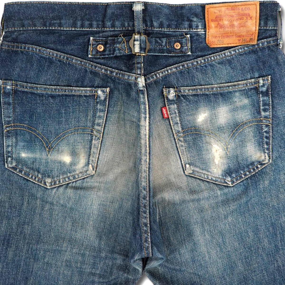 即決★日本製 リーバイス702XX★W34 赤耳 ヴィンテージ復刻 ジーンズ Levi's メンズ デニムパンツ シンチバック ジーパン Gパン JYO481 3g._画像4