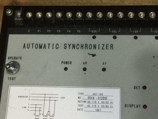 第一エレクトロニクス　オートマチックシンクロナイザー　自動同期投入装置 ASY-100 RA34GR 9907_画像4