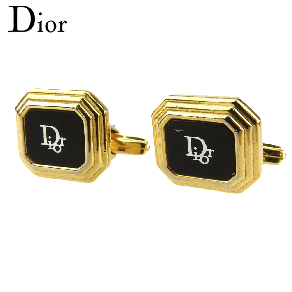 ディオール Dior カフス カフリンクス スウィヴル式 ゴールド ブラック シルバー メンズ ロゴ