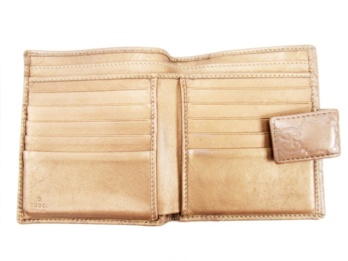 グッチ Ｇｕｃｃｉ Wホック財布 二つ折り 財布 ピンク グッチシマ 