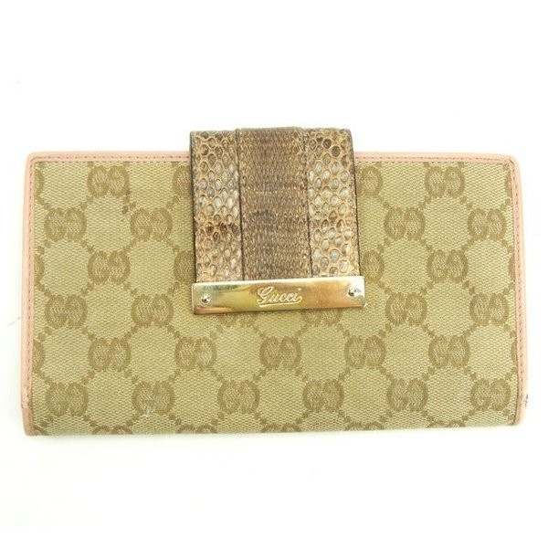 グッチ GUCCI 長財布 ピンク ベージュ GG柄 パイソン www.gastech.com.tr
