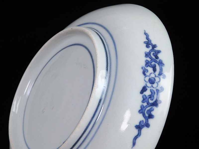 *. heart * CBd-D648mS old Imari blue and white ceramics type .. seal . dragon ...... map 4 size half plate 