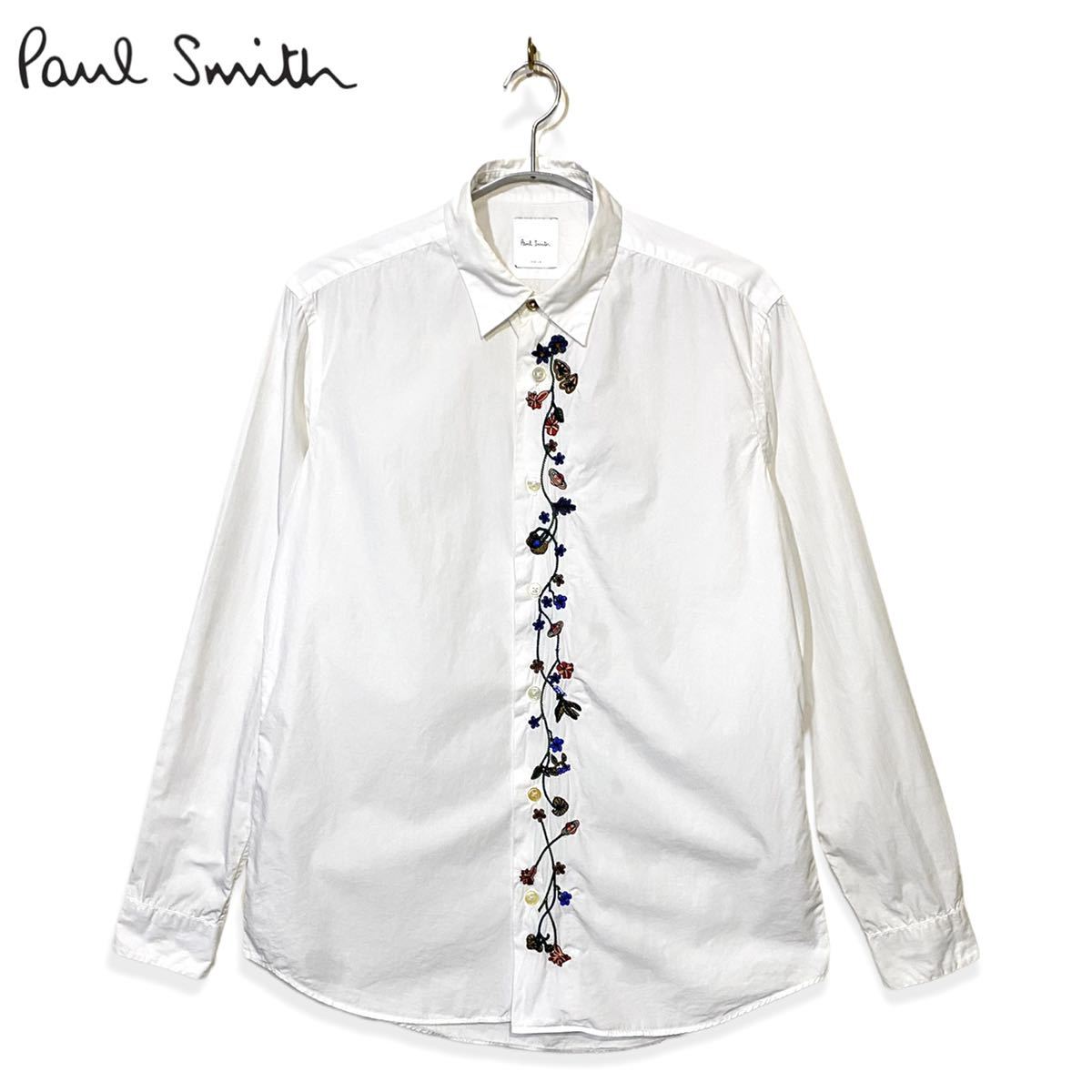 適当な価格適当な価格Paul Smith ポールスミス フラワー刺繍長袖シャツ 