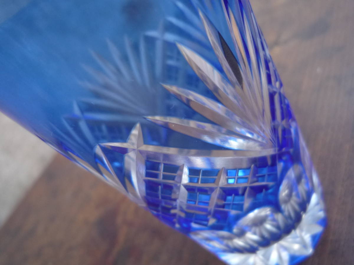 Ql521 江戸切子 グラス 伝統工芸 工芸ガラス ヴィンテージ 骨董 古玩 古道具 60サイズ_画像6