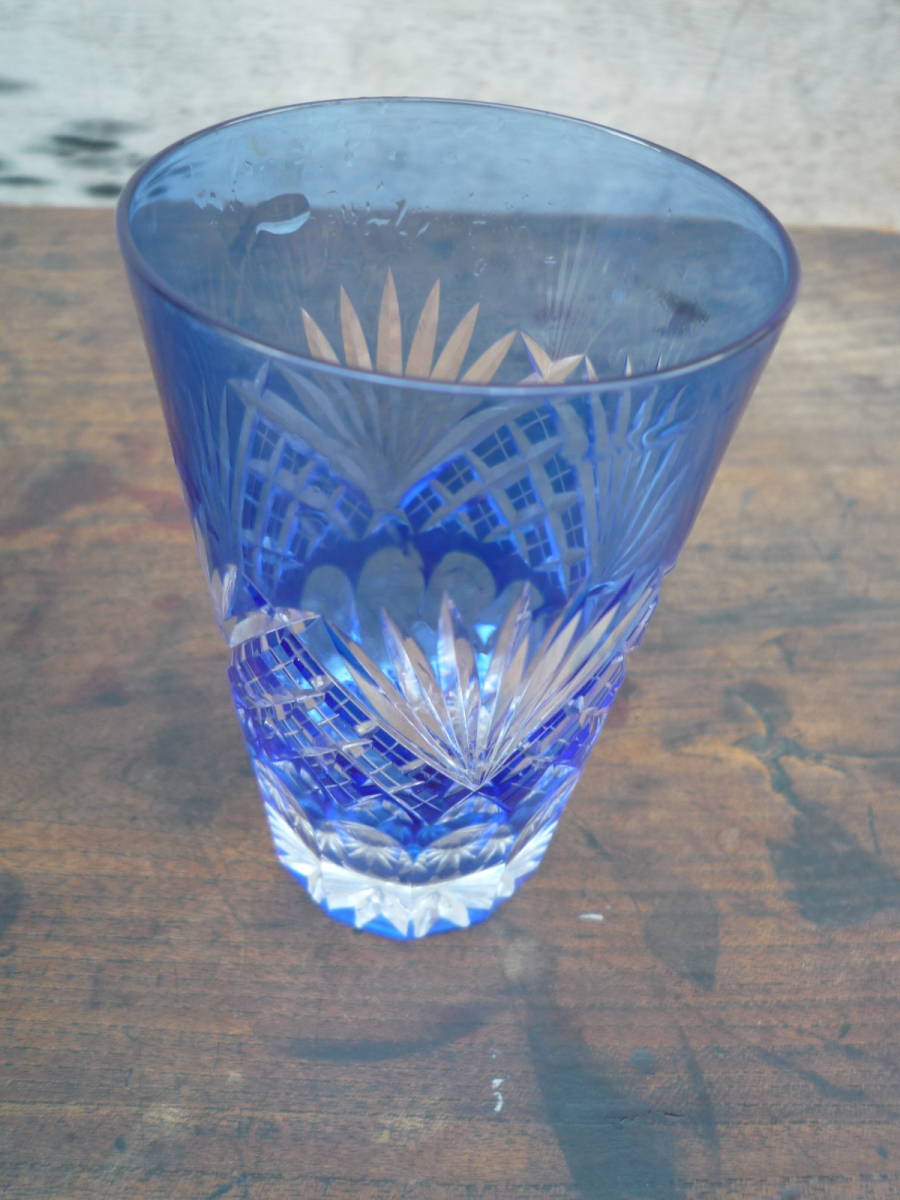 Ql521 江戸切子 グラス 伝統工芸 工芸ガラス ヴィンテージ 骨董 古玩 古道具 60サイズ_画像7