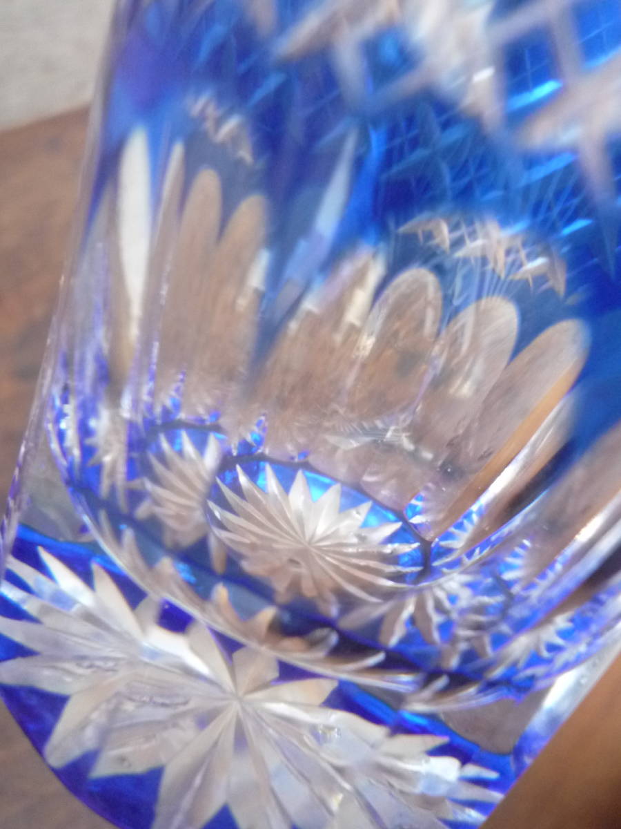 Ql521 江戸切子 グラス 伝統工芸 工芸ガラス ヴィンテージ 骨董 古玩 古道具 60サイズ_画像10