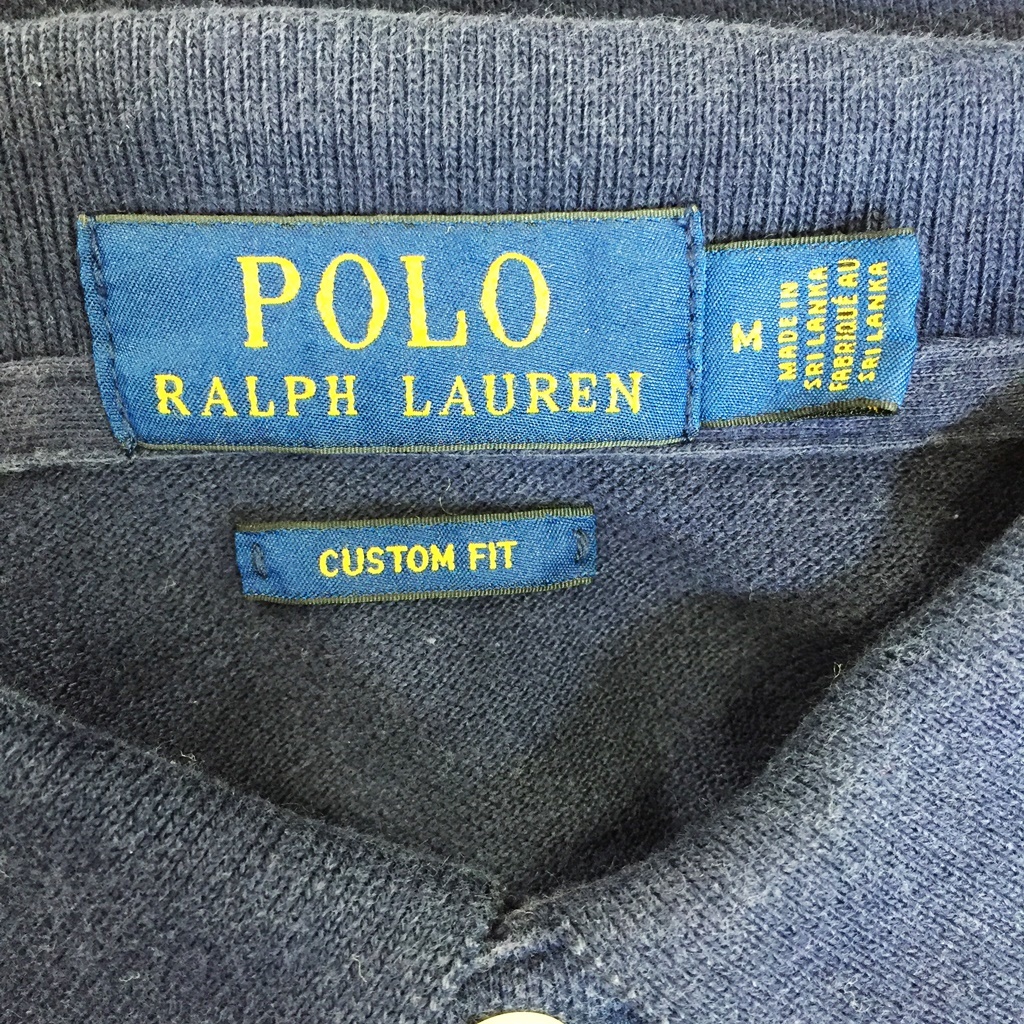 【人気】POLO RALPH LAUREN/ポロ ラルフローレン 半袖 ポロシャツ ポニー刺繍 USAフラッグ 綿100％ ネイビー サイズM/S4861_画像8
