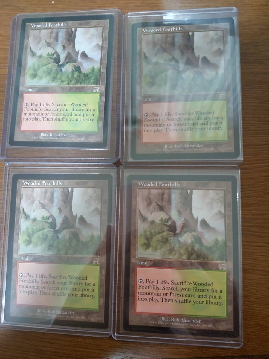 4枚セット MTG 《樹木茂る山麓/Wooded Foothills》英語版 レア ONS