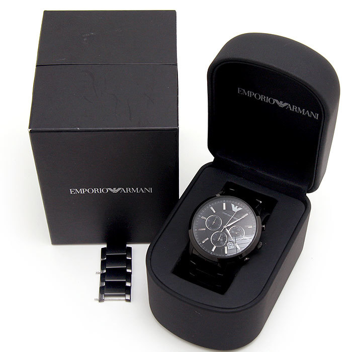 美品 エンポリオアルマーニ 腕時計 EMPORIO ARMANI クロノグラフ