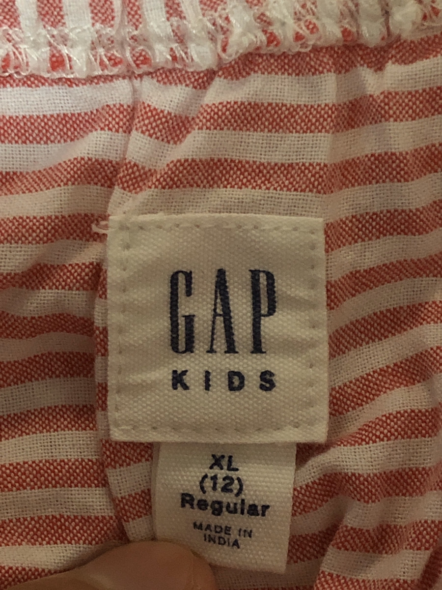 GAP ギャップ レディース キッズ ワンピース 袖なし ひざ丈スカート ピンク×ホワイト系 トップス シンプルデザイン XL【アウトレット】Q8_画像3