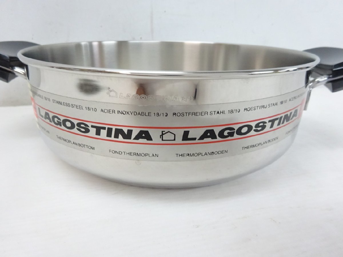 【Y-6060】未使用 イタリア製 Lagostina ラゴスティーナ 両手鍋 24cm 3.6L【千円市場】_画像6