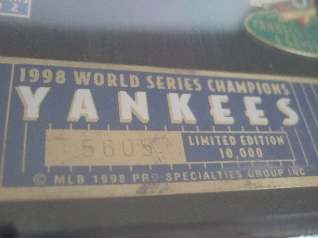 1998 ヤンキース ワールドシリーズ優勝 チャンピオン MLB公認 ピンバッジ 5個セット 未開封 伊良部の画像7