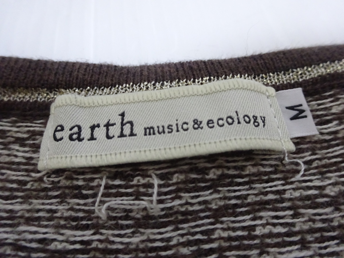 美品 アース ミュージック＆エコロジー earth music&ecology 千鳥格子ニット M_画像3