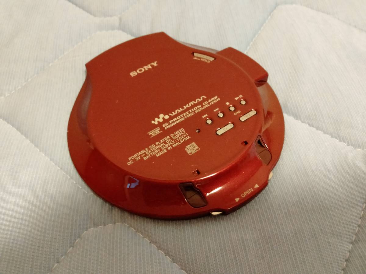 動作未確認】SONY ソニー D-NE20 レッド CDウォークマン MP3