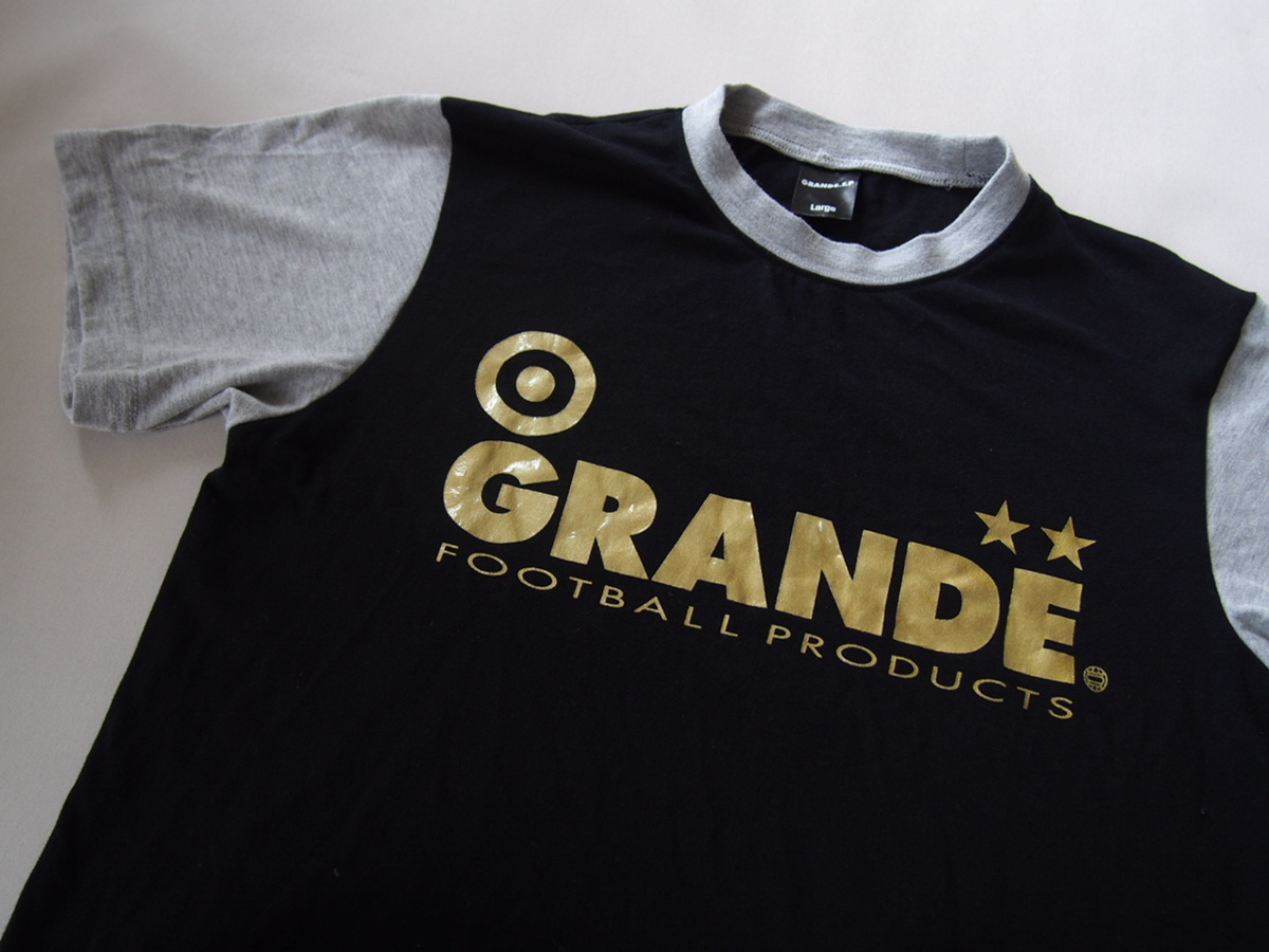 グランデフットボールプロダクツ★GRANDE.F.P★半袖カットソー★半袖Tシャツ★プリント箇所剥がれ有★クルーネック★配色★LARGEサイズ_画像7