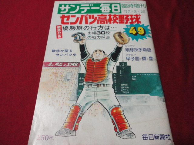 高校野球 サンデー毎日増刊第49回選抜高校野球大会号 選手名鑑 昭和52