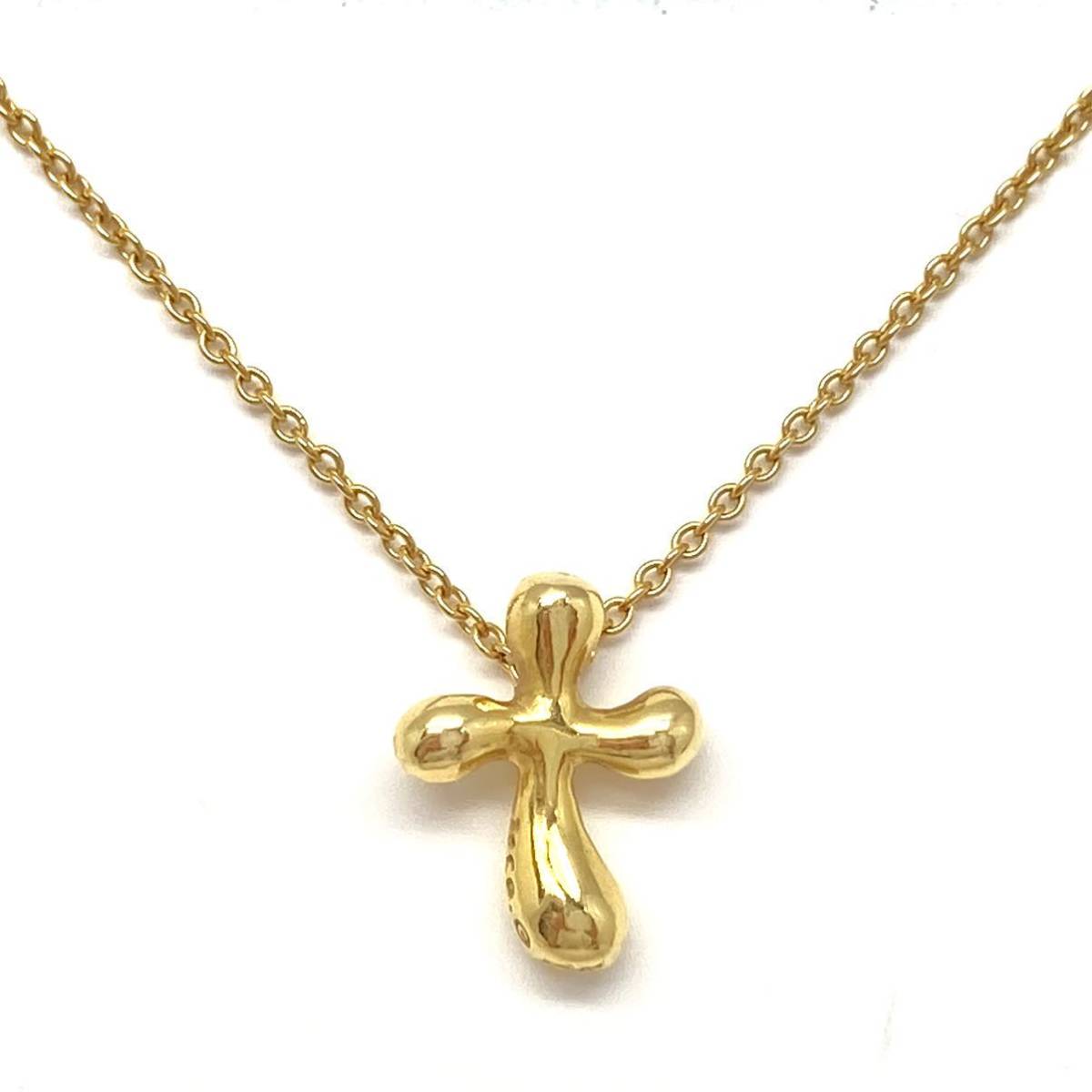 《Tiffany&Co.(ティファニー)K18YGエルサペレッティ スモールクロスペンダント》2.6g necklace ネックレスnecklace ジュエリー jewelry EA7_画像1