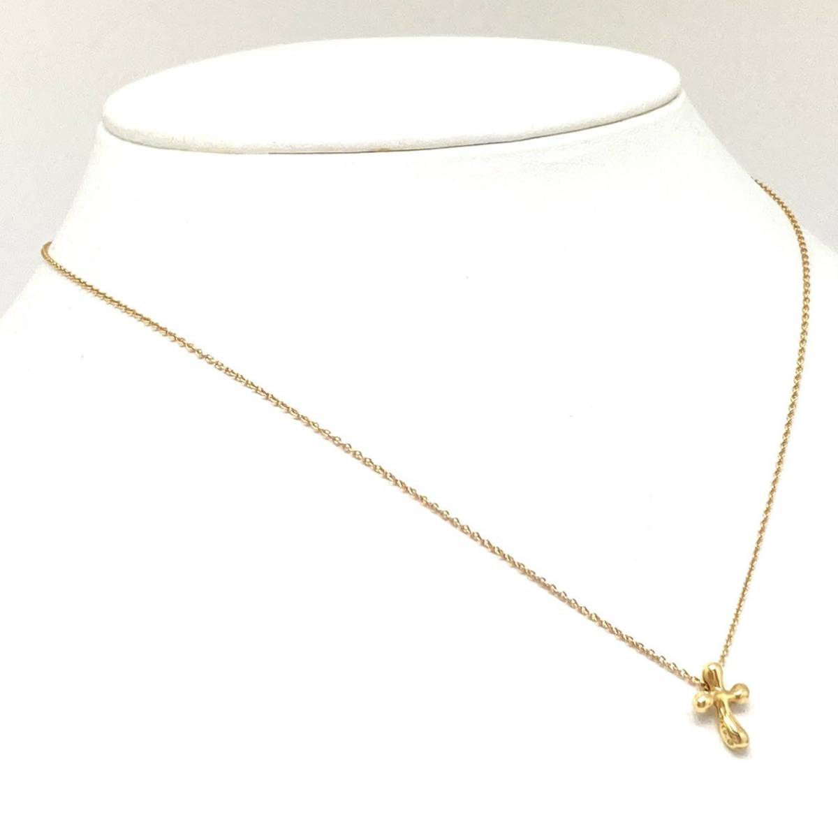 《Tiffany&Co.(ティファニー)K18YGエルサペレッティ スモールクロスペンダント》2.6g necklace ネックレスnecklace ジュエリー jewelry EA7_画像4