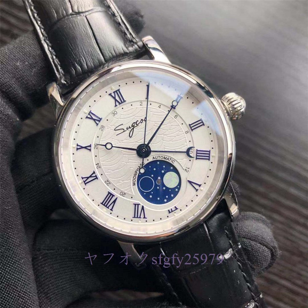品揃え豊富で L547☆新品SEAKOSS?レトロクラシック?自動巻?ムーンフェイズ?発光?レザーストラップ?メンズ腕時計 3針(時、分、秒) 品揃え豊富で L547☆新品SEAKOSS?レトロクラシック?自動巻?ムーンフェイズ?発光?レザーストラップ?メンズ腕時計 3針(時、分、秒)