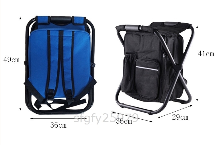 568* new goods rucksack chair rucksack folding chair keep cool bag heat insulation outdoor line row motion . camp barbecue black 