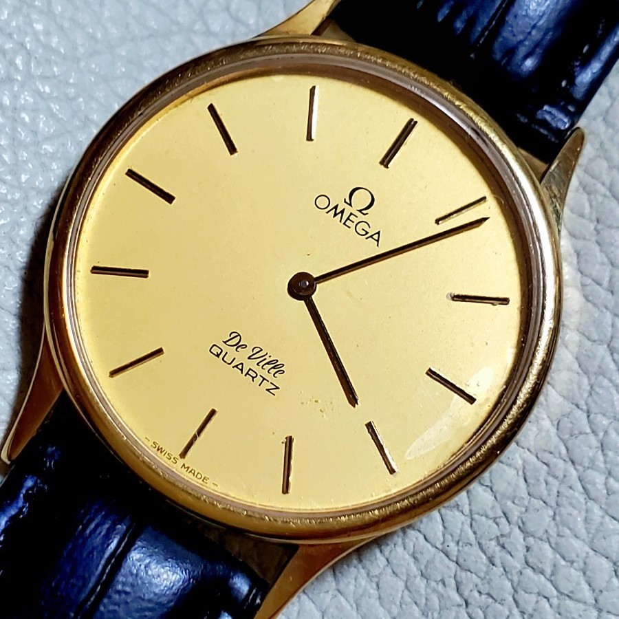 OMEGA オメガ De Ville デビル ゴールド 2針 クォーツ メンズ 腕時計