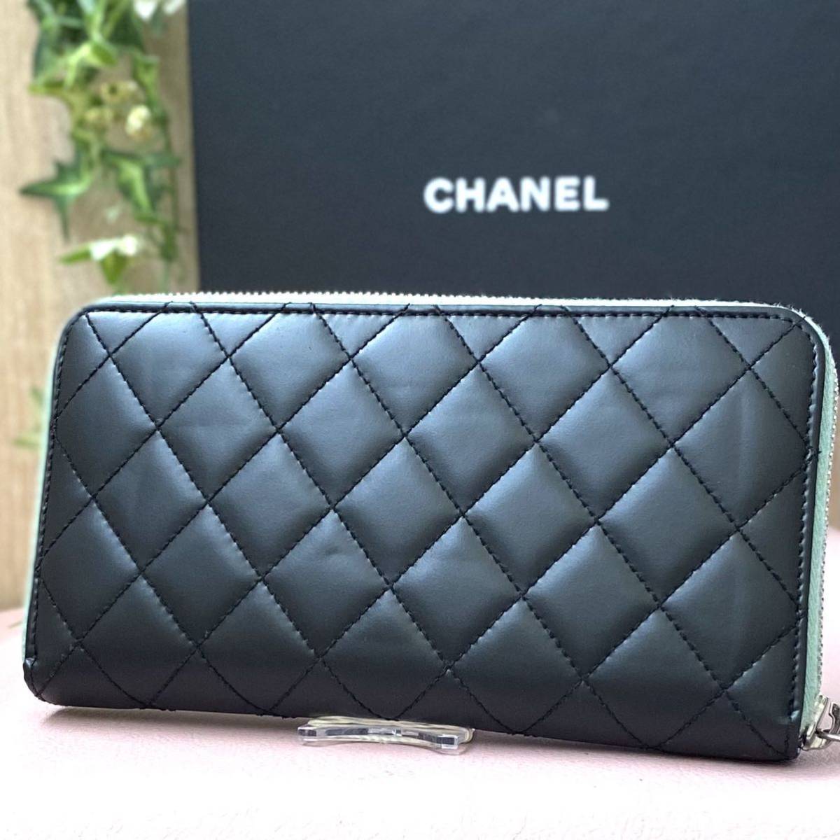 正規品】極美品 CHANEL ブラック ラウンドファスナー マトラッセ