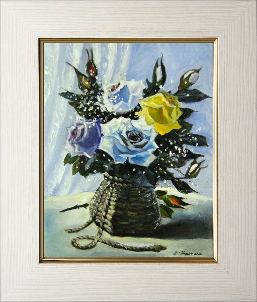 ◎萩原淳『バラ(F6号)』油絵☆静物画【新品】 www.gastech.com.tr