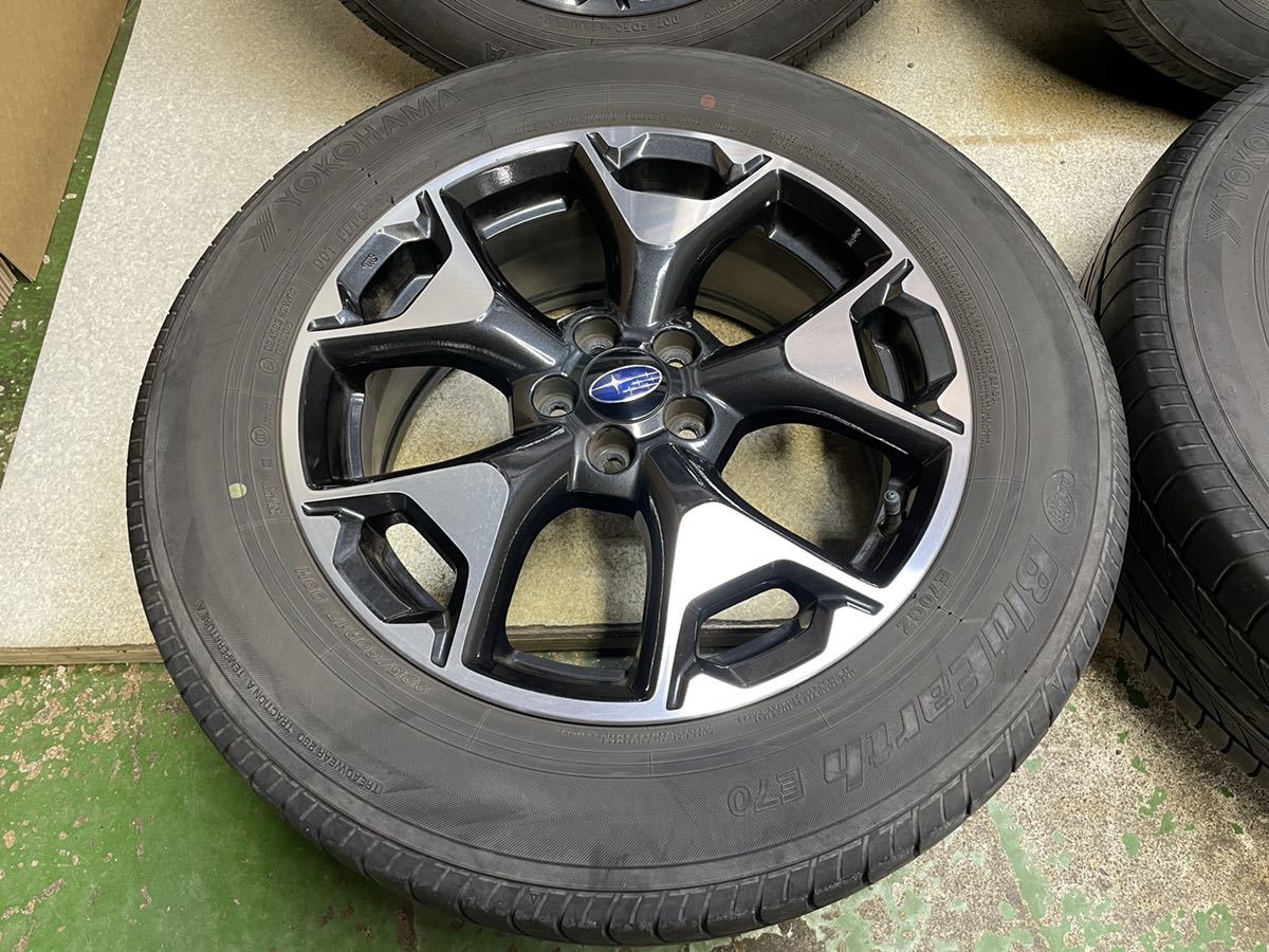 スバルXV純正 GT ENKEI 17インチ 17x7J +55 100/5H ヨコハマ BluEarth E70 225/60R17 (99H) 中古4本 2019年製 美品_画像2