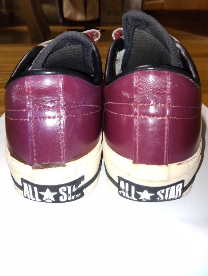 ☆CONVERSE☆コンバース☆ベルクロ☆ワンスター☆サイズ4(23cm)☆本皮レザースニーカー☆日本製☆エンジ×黒モデル☆ 1