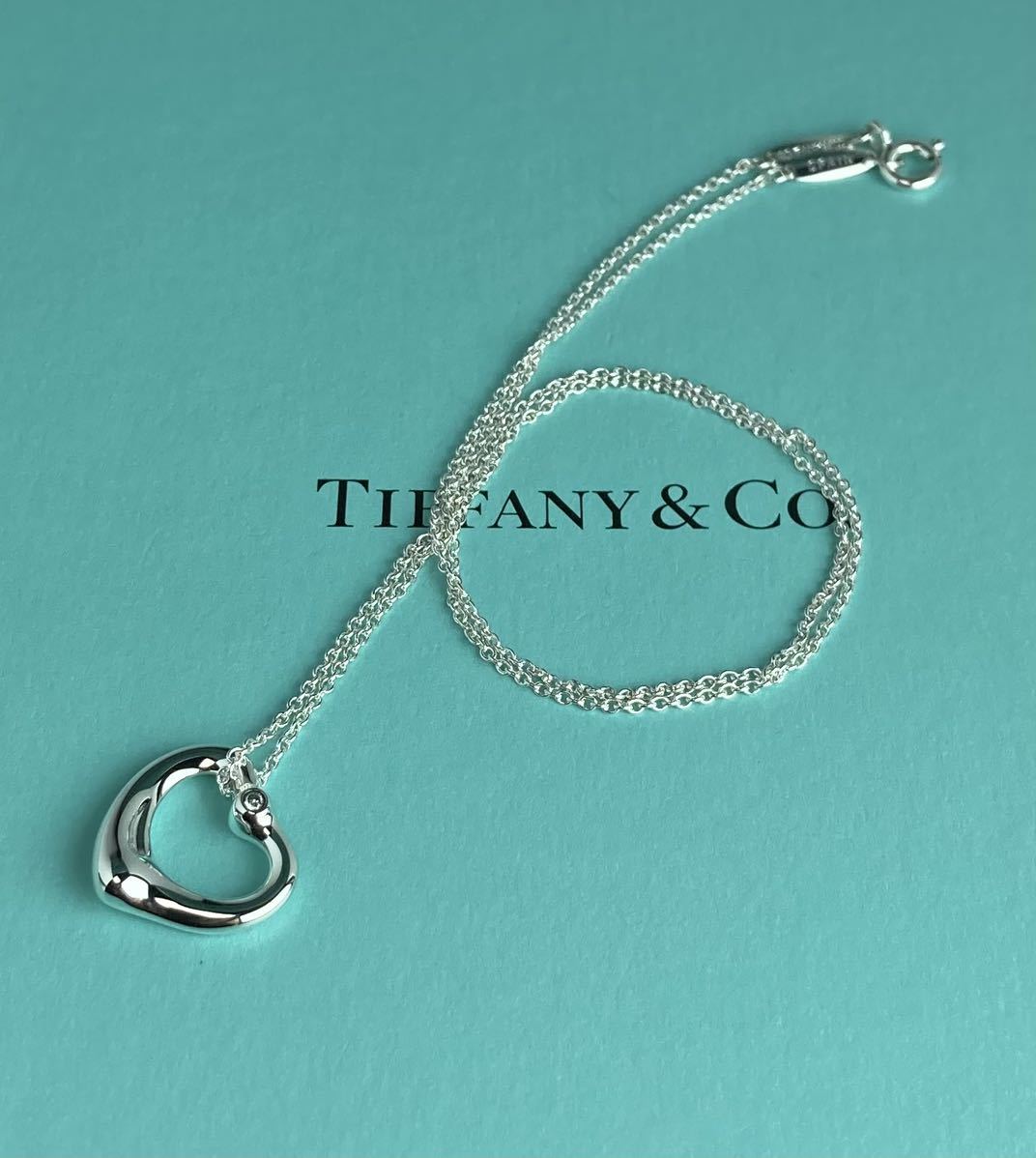 Tiffany ティファニー 2P ダイヤモンド オープン ハート ネックレス