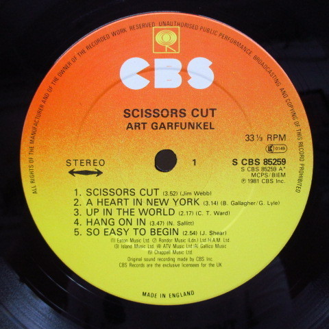 ART GARFUNKEL-Scissors Cut (UK Orig.LP)_画像3
