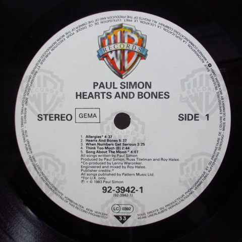 PAUL SIMON-Hearts And Bones (German Orig.LP+Inner)_画像3